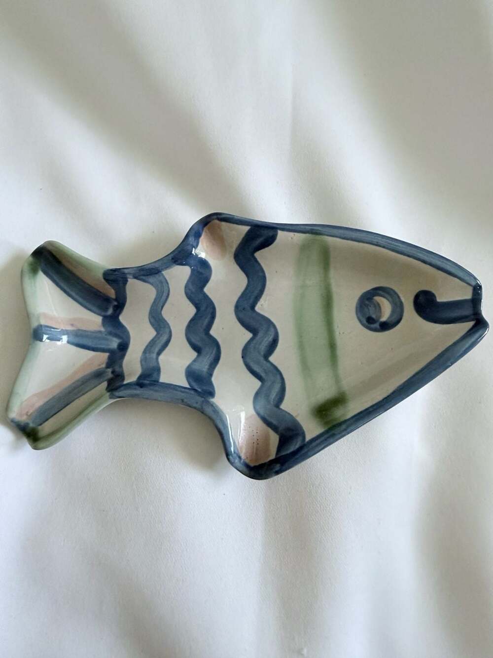 M.A. Hadley Hand Painted Ceramic Fish Spoon Rest or Trinket Dish